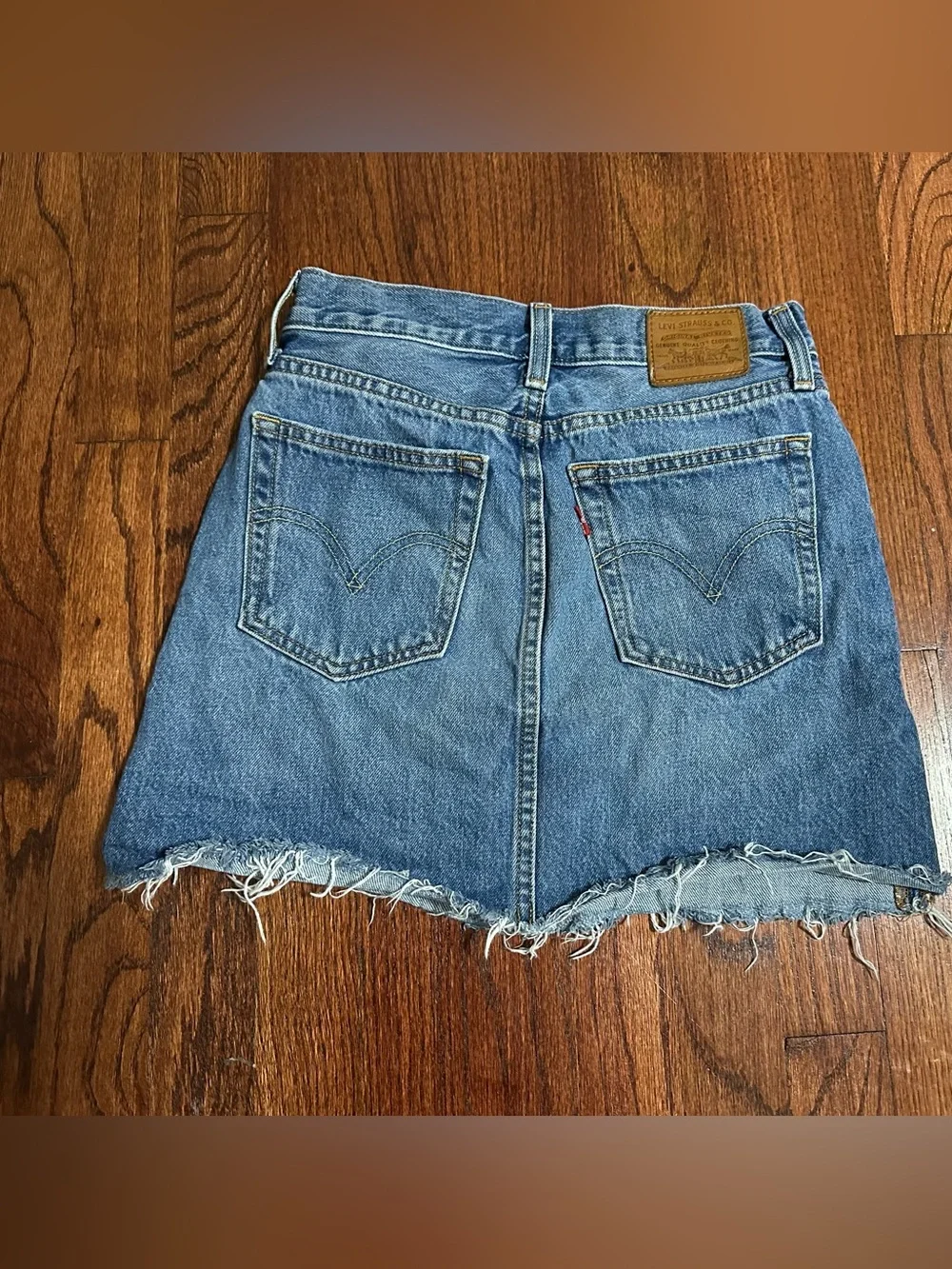 Levi's Premium High-Rise Deconstructed Denim Mini Skirt - Size 24